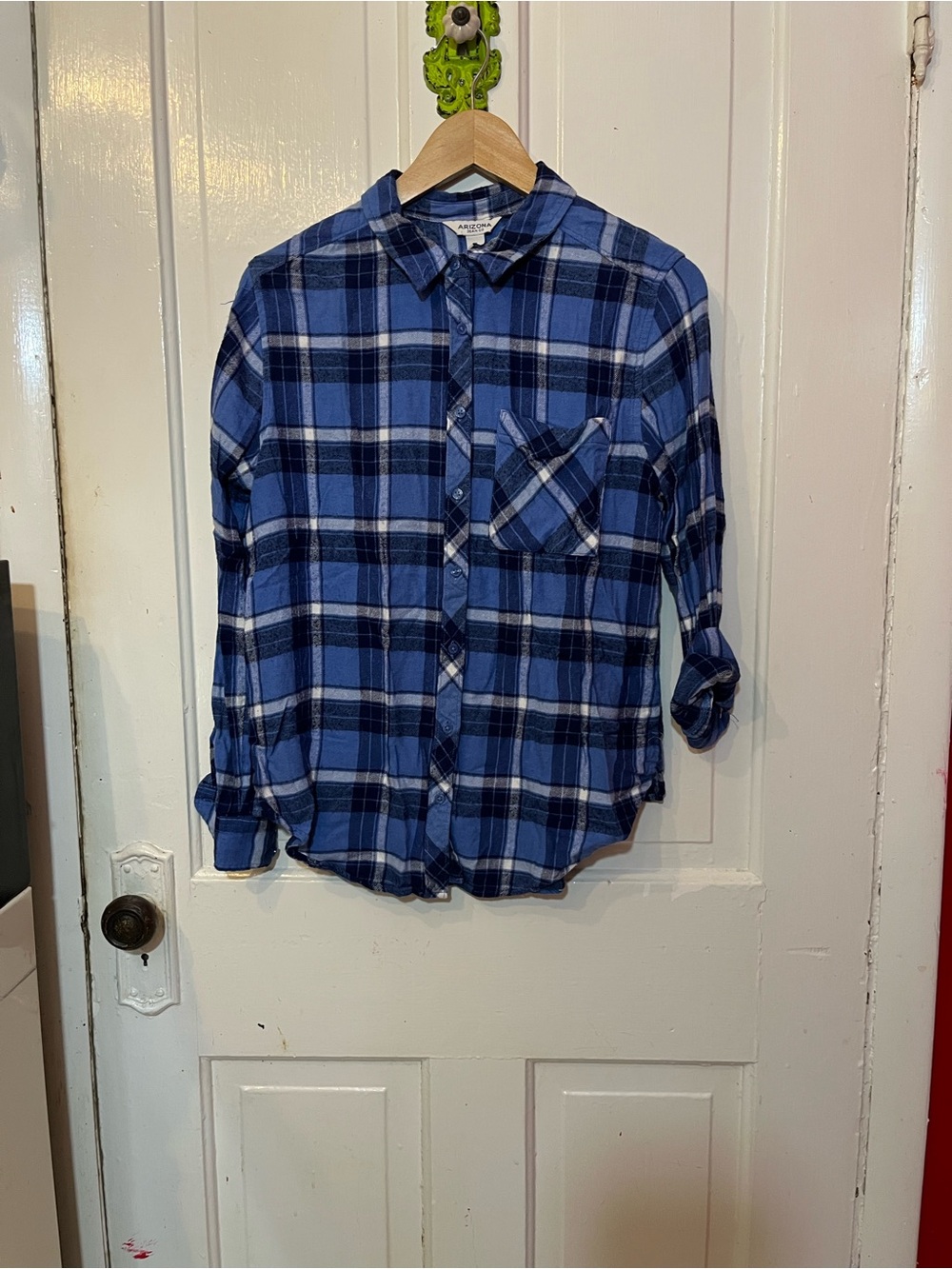 Ariana Grande Blue Plaid Casual Button-Down Shirt